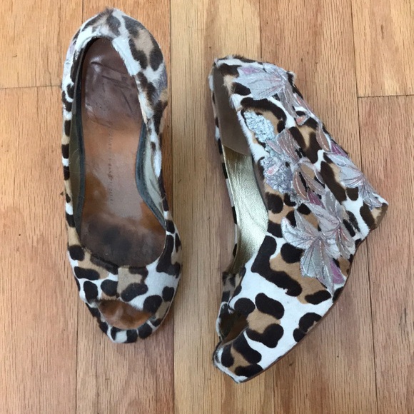 Leopard and Flower Giuseppe Zanotti Wedges - Picture 2 of 6